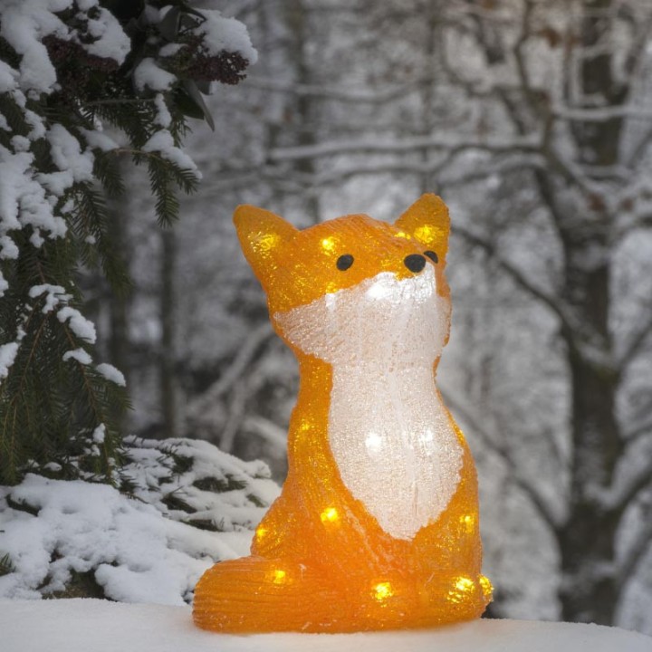 Renard lumineux à Led en acrylique, 27 cm