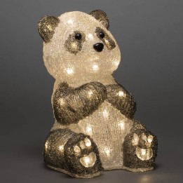 Panda lumineux Led 27 cm en acrylique, 40 diodes blanc chaud