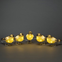 Oiseaux lumineux Led en acrylique, 5 chardonnerets