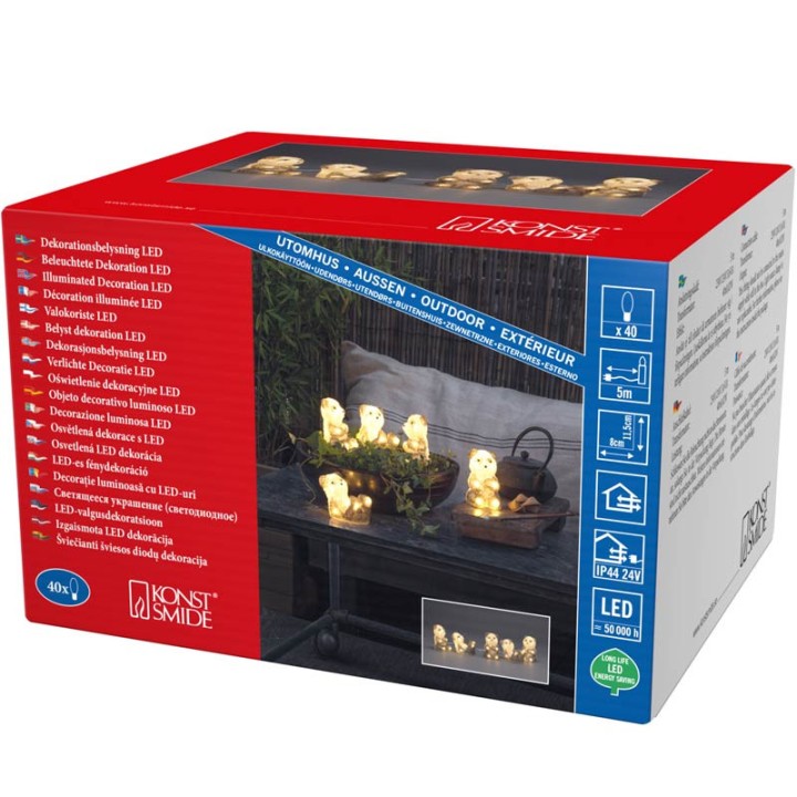Pandas lumineux en acrylique LED, lot de 5, 11,5 cm