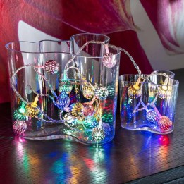 Guirlande lumineuse boules multicolores, 21 diodes LED