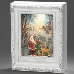 Cadre photo lumineux père Noël avec animaux