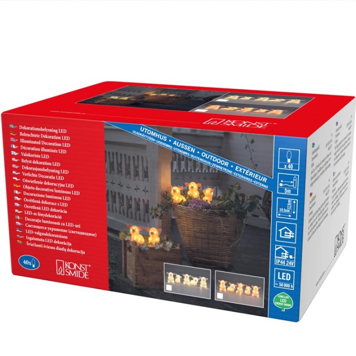 Petits cochons roses lumineux en acrylique LED 12,5 cm, lot de 5