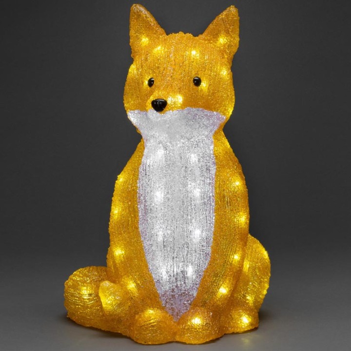 Renard lumineux à Led en acrylique, 40 cm 