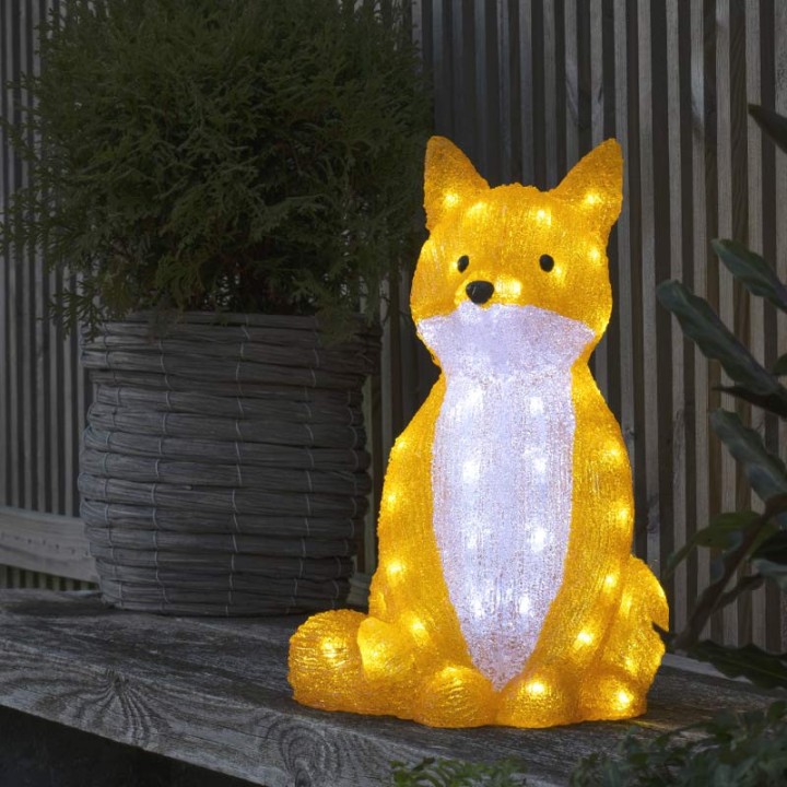 Renard lumineux à Led en acrylique, 40 cm 