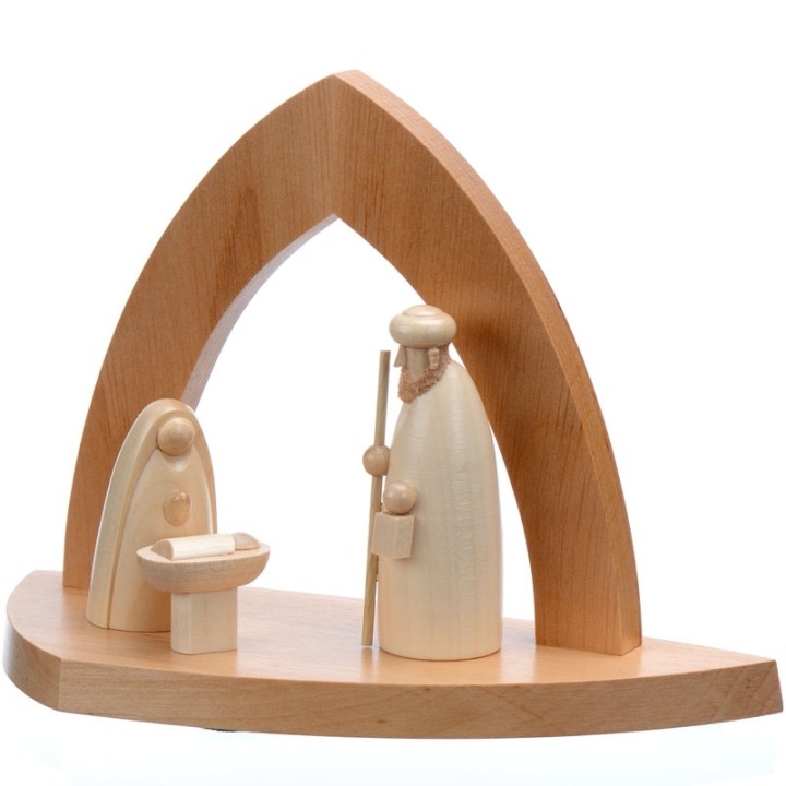 Creches de noel en bois en forme d'arche