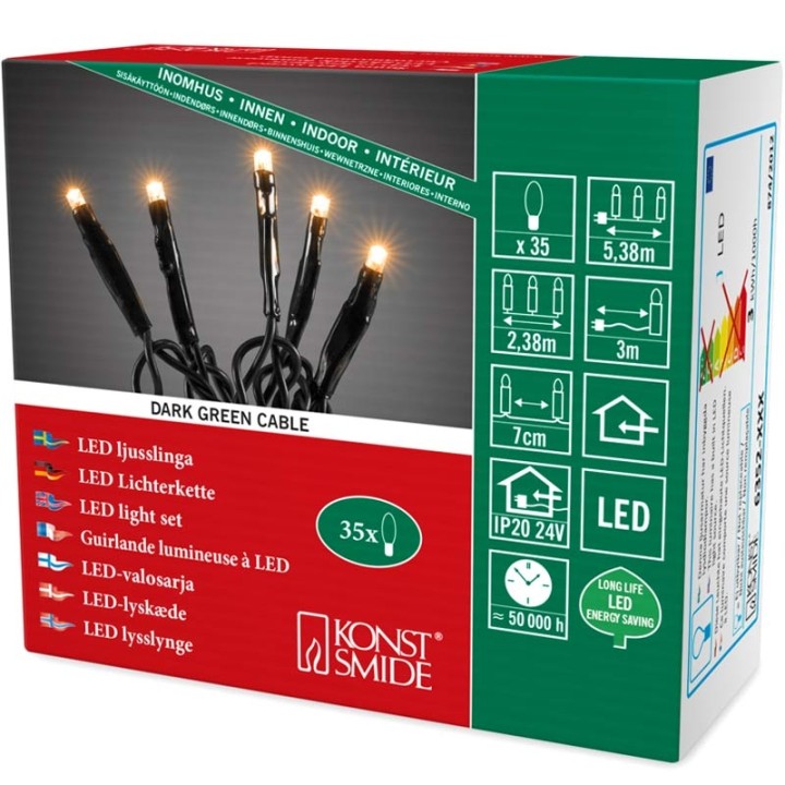 Guirlande lumineuse à micro-LED, soudées, 35 diodes ambrées