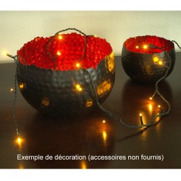 Guirlande lumineuse à micro-LED, soudées, 50 diodes ambrées