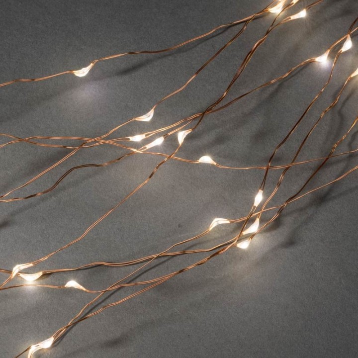Guirlande lumineuse LED ornées de gouttes, 480 diodes blanc chaud, fil cuivré