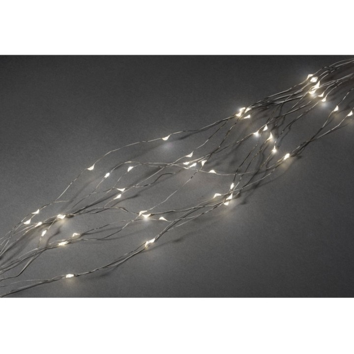 Guirlande lumineuse LED ornées de gouttes, 480 diodes blanc chaud, fil argenté