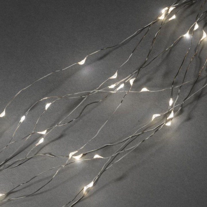 Guirlande lumineuse LED ornées de gouttes, 480 diodes blanc chaud, fil argenté