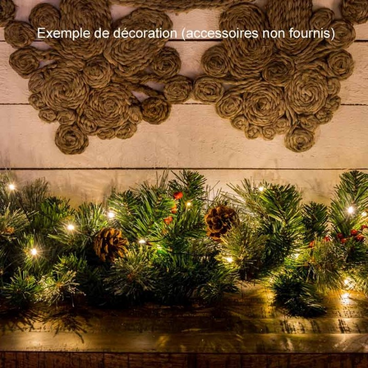Guirlande lumineuse LED effet gouttes, 50 diodes ambrées, fil noir