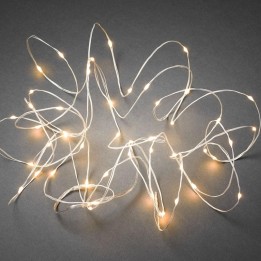 Guirlande lumineuse LED effet gouttes, 50 diodes ambrées, fil blanc