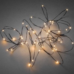 Guirlande lumineuse LED effet gouttes, 100 diodes ambrées, fil noir
