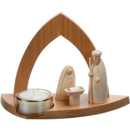 Crèche moderne en forme d'arche avec bougeoir