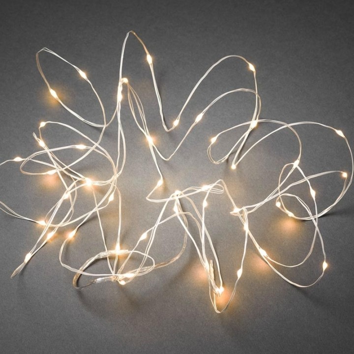 Guirlande lumineuse LED effet gouttes, 100 diodes ambrées, fil blanc