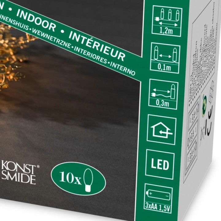 Guirlande lumineuse décorative à LED, flocons de neige métalliques dorés