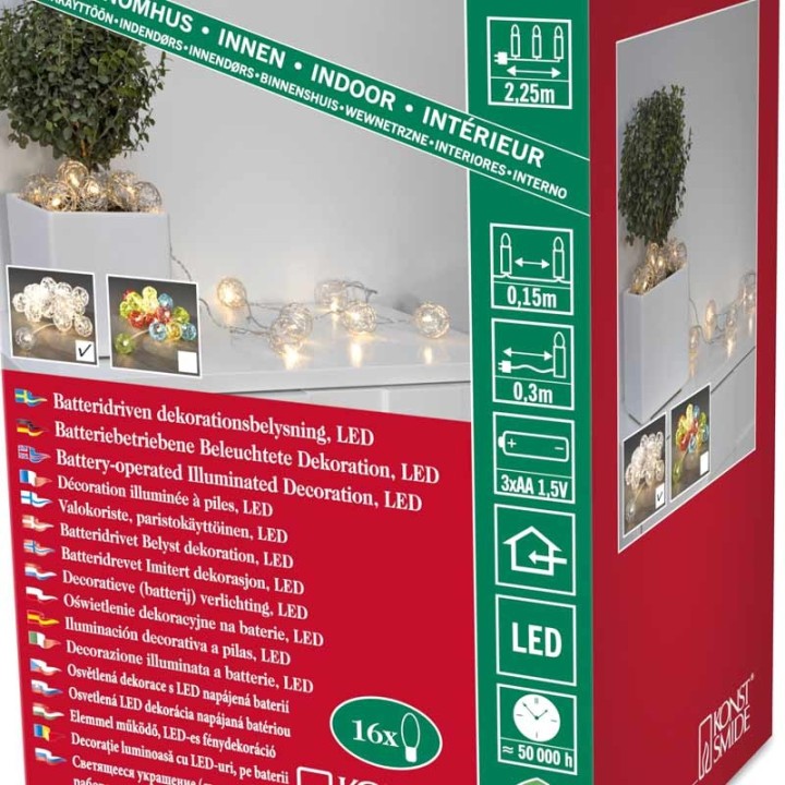 Guirlande lumineuse décorative à LED, flocons de neige métalliques dorés