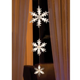 Décoration de fenêtre, 3 flocons de neige à suspendre