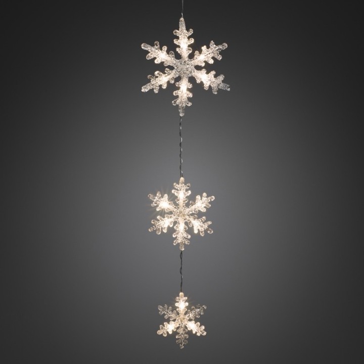 Décoration de fenêtre, 3 flocons de neige à suspendre