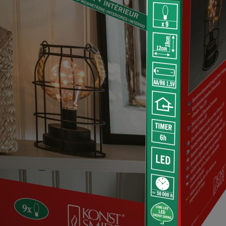 Lanterne lumineuse à Led en métal, ronde, 18 cm 