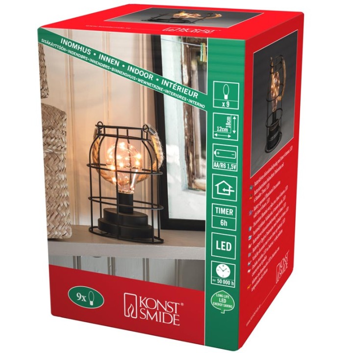 Lanterne lumineuse à Led en métal, ronde, 18 cm 