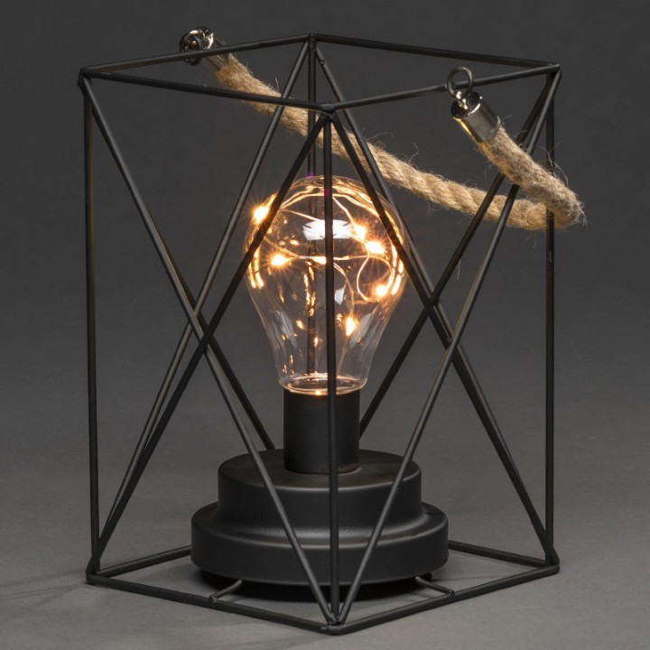 Lanterne lumineuse à Led en métal, carrée, 19 cm