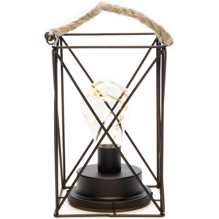 Lanterne lumineuse à Led en métal, carrée, 19 cm