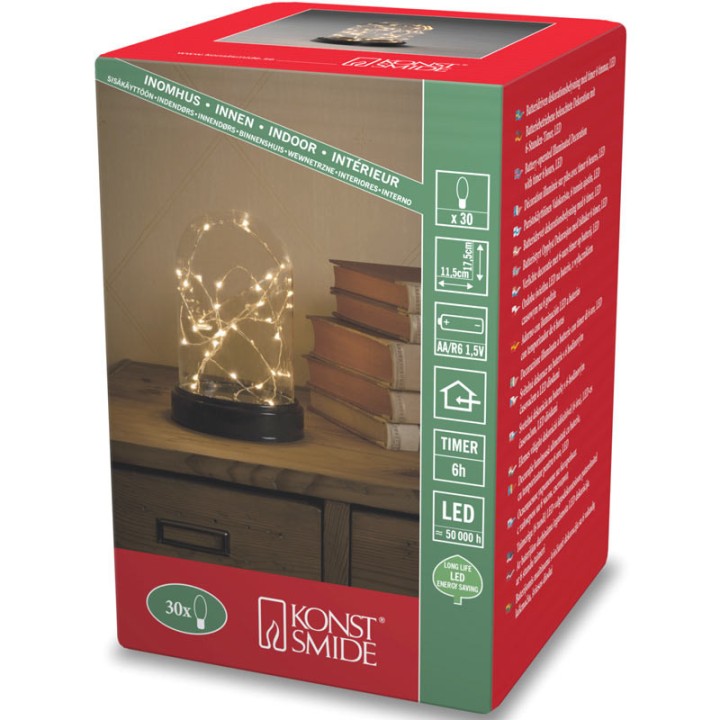 Boule en verre lumineuse décorative à Led, 17 cm
