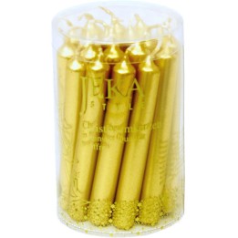 Bougies pour sapin de Noël, rustique 13 mm doré