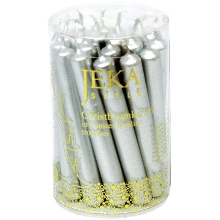 Bougies pour sapin de Noël, rustique 13 mm argent