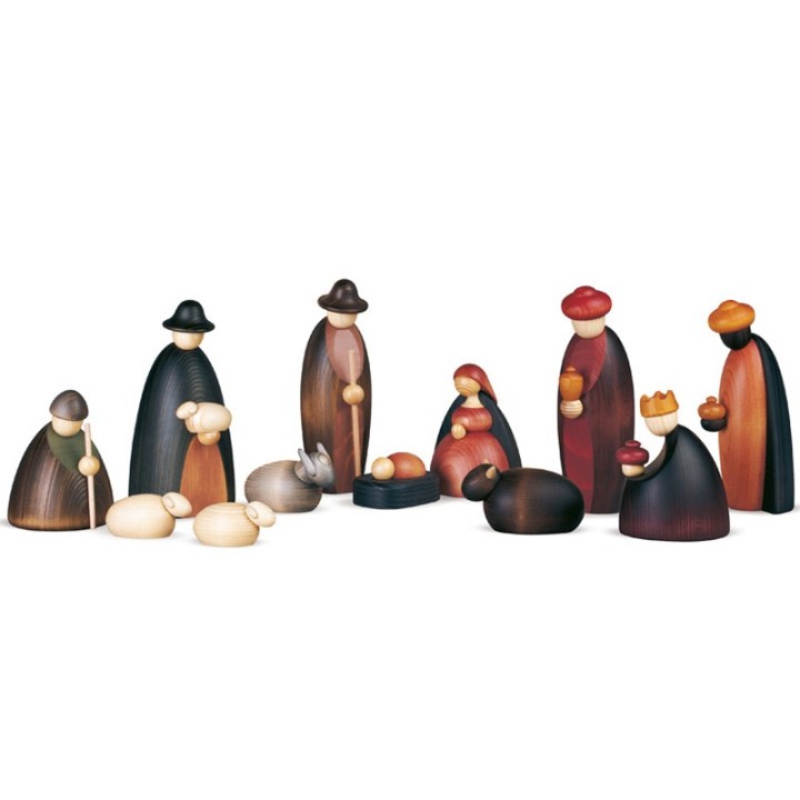 Grande crèche de Noël avec 12 personnages 17 cm