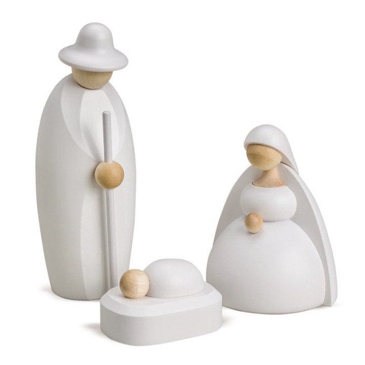 Crèche de Noël complète avec 12 personnages 12 cm BLANC 