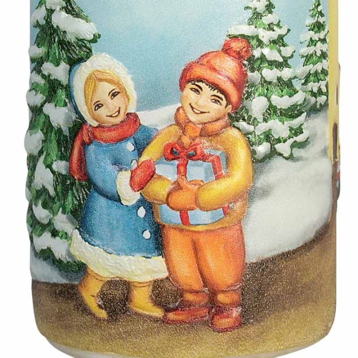 Bougie décorative de Noël, motif vintage