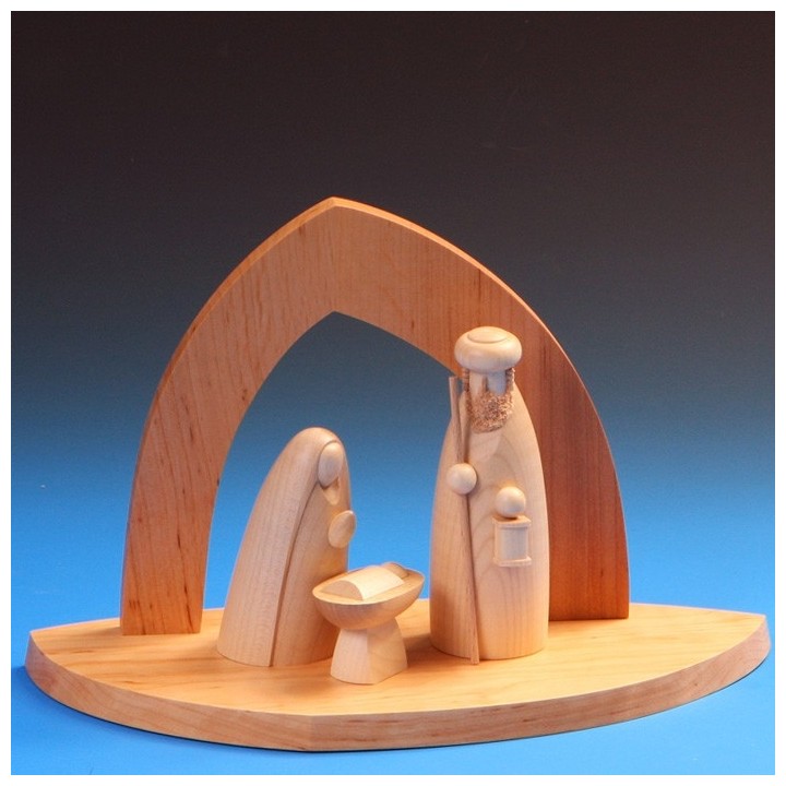 
Grande creche de Noel avec personnages en bois