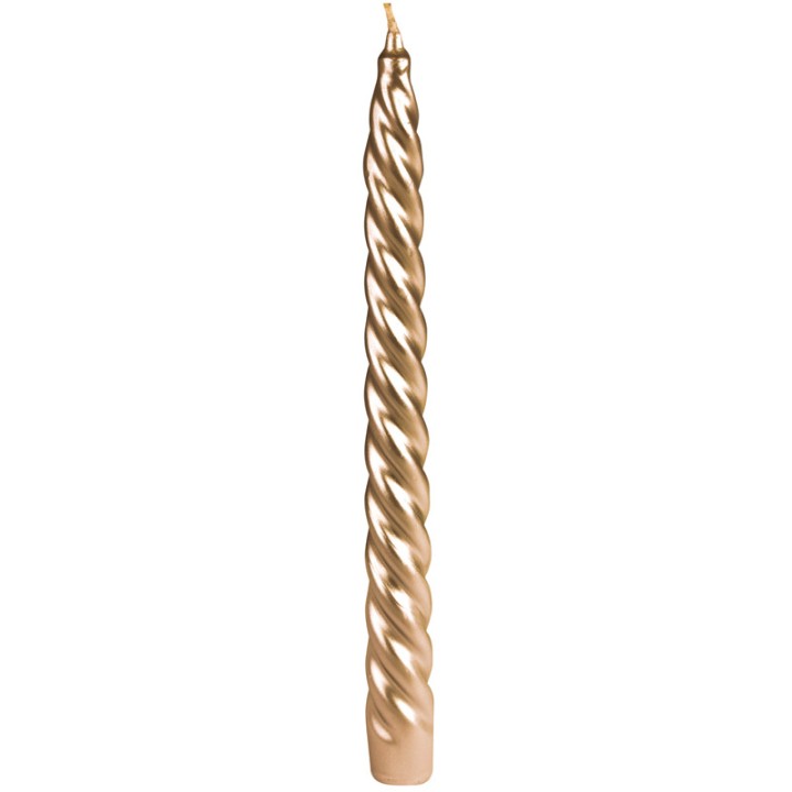 Bougie torsadée dorée pour chandelier