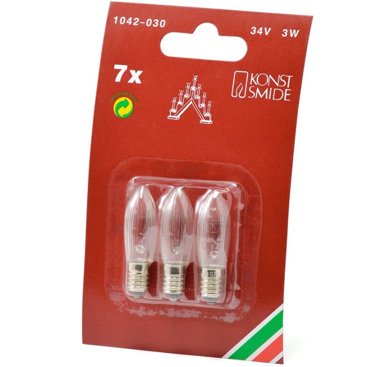 Ampoules 34V 3W pour chandelier 7 lampes - Konstsmide 1042-030
