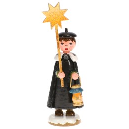 Garçon chanteur avec étoile - Village de Noël miniature