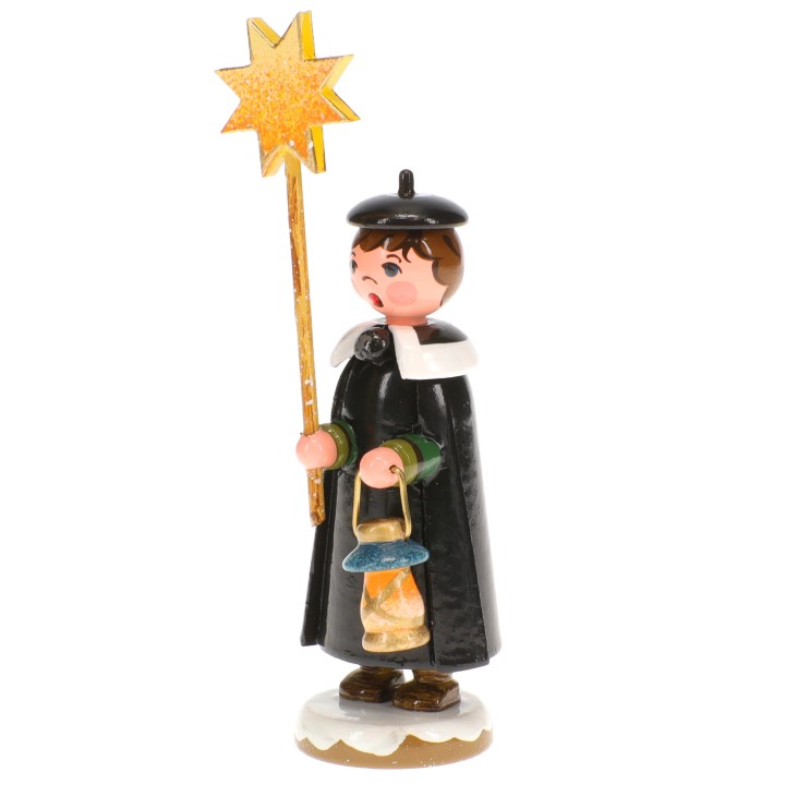 Garçon chanteur avec étoile - Village de Noël miniature