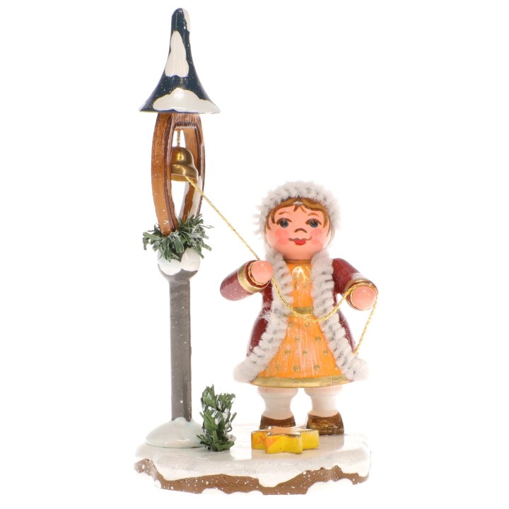 Fillette et clochette de Noël - Village de Noël miniature