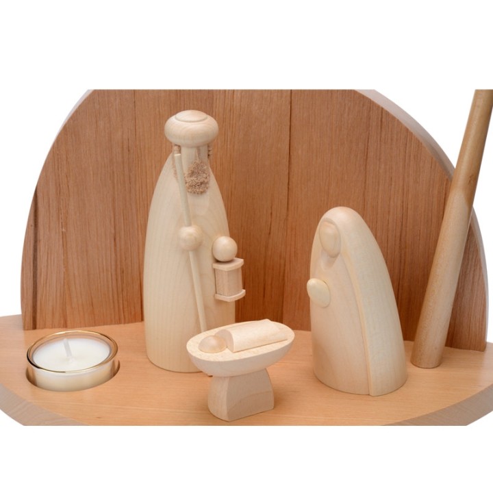 Crèche de Noel avec enfant Jésus, Joseph et Marie