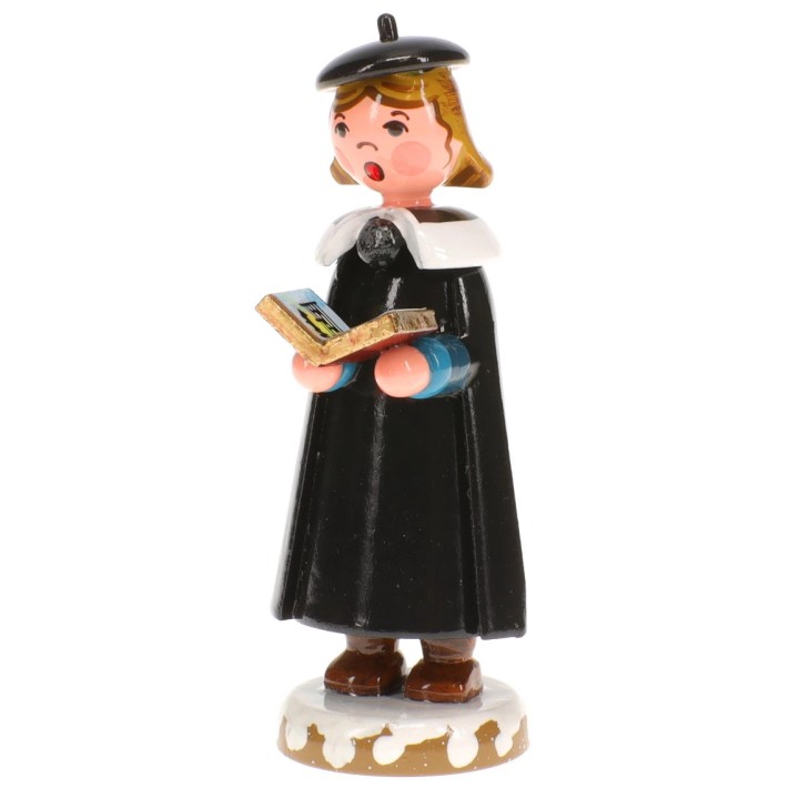 Fille chanteuse avec livre de chorale - Village de Noël miniature