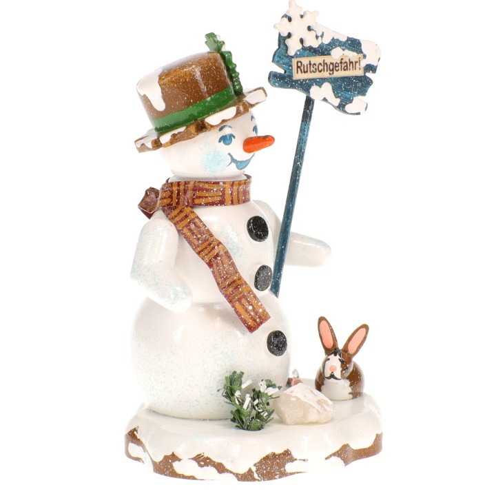 Bonhomme de neige risque glisser- Village de Noël miniature