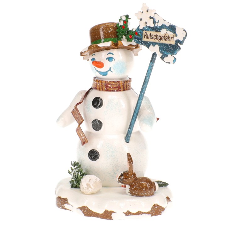 Bonhomme de neige risque glisser- Village de Noël miniature