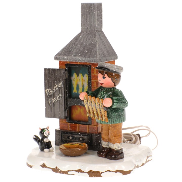 Fumoir poisson - Village de Noël miniature