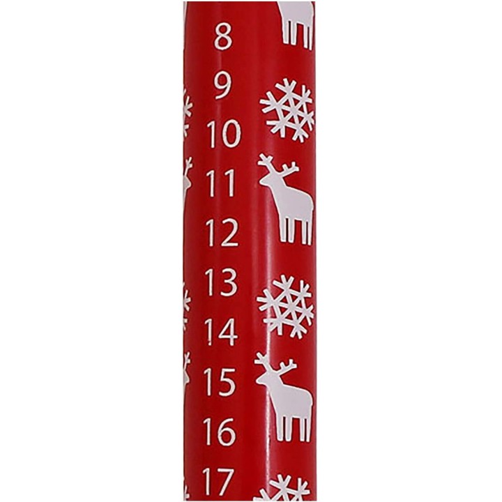 Bougie de l'Avent graduée motif, 25 cm