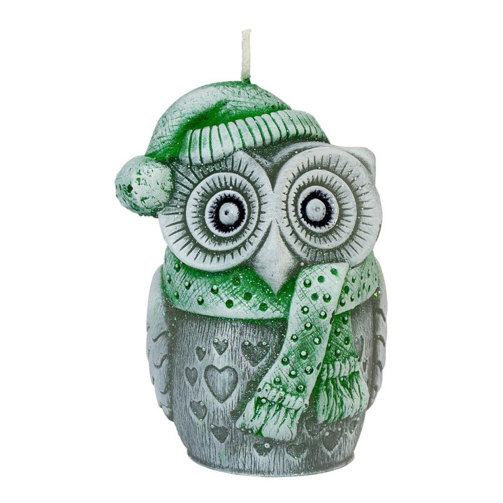 Bougies décorative chouette de Noël - Vert