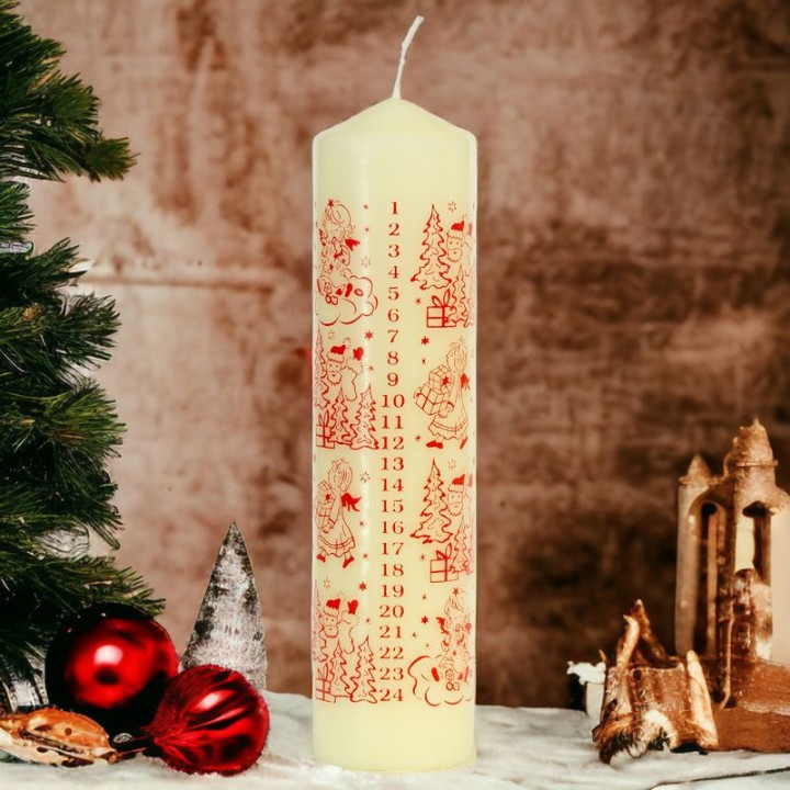 Bougie de l'Avent graduée, 20 cm