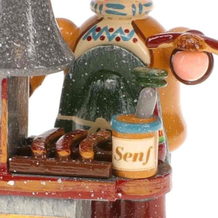 Village de Noël miniature, marchand de saucisses