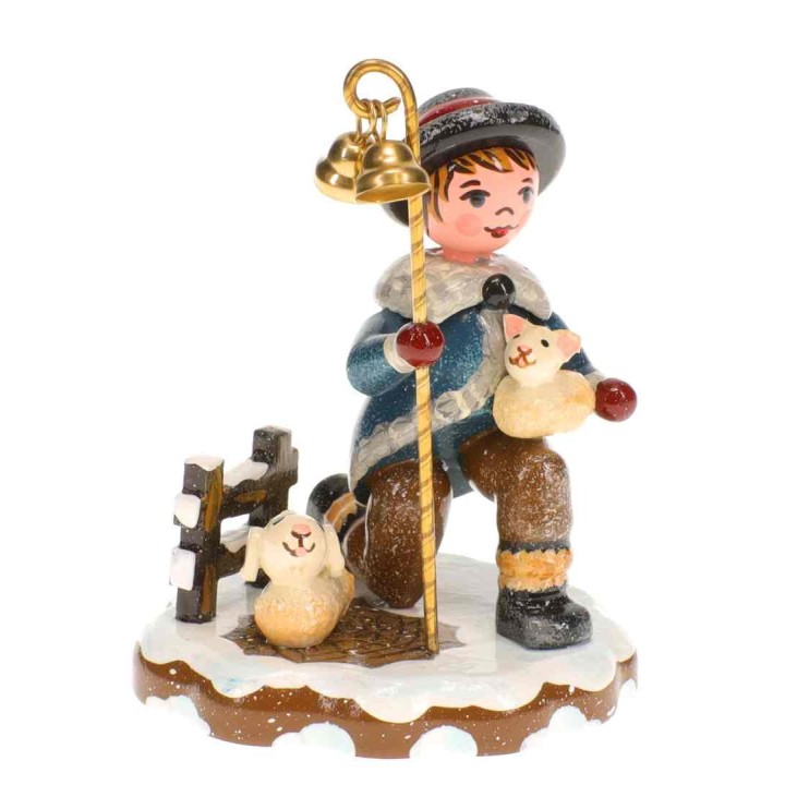 Village de Noël miniature, garconnet berger moutons